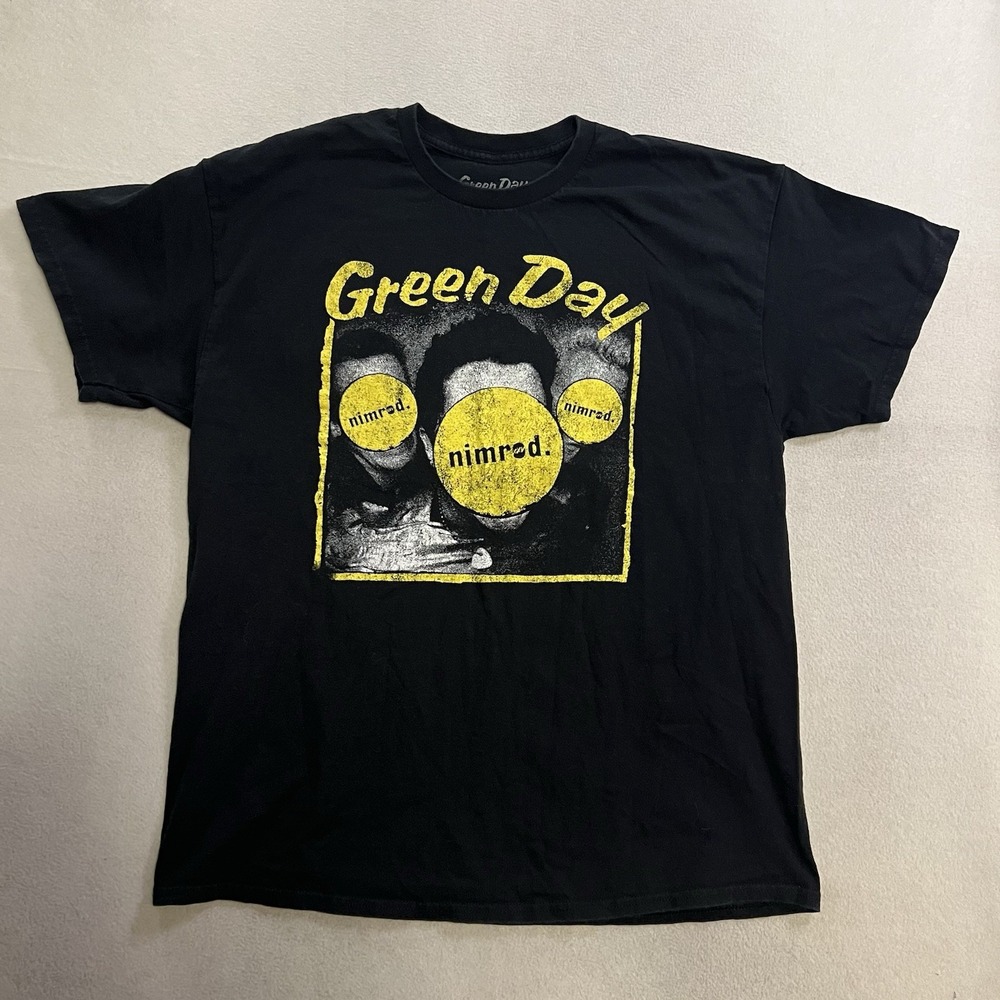 Green Day Band T-Shirt Small-Medium Black Short Sleeve Nimrod Graphic Punk Rock